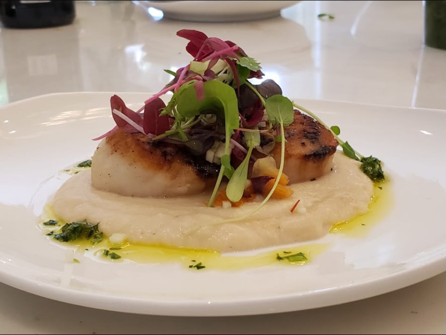 Seared Scallop, Microgreens